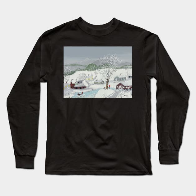 The Burning of Troy by grandma moses Long Sleeve T-Shirt by QualityArtFirst